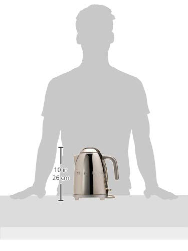 50's Retro Style Electric Water Kettle with Automatic Shutoff Polished Stainless Steel