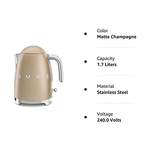 50's Retro Style Electric Water Kettle with Automatic Shutoff Matte Campagne