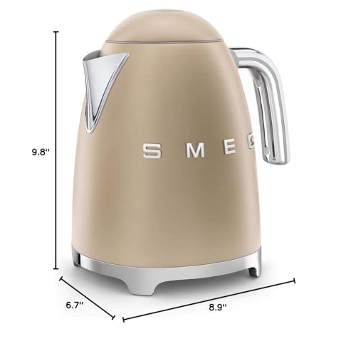 50's Retro Style Electric Water Kettle with Automatic Shutoff Matte Campagne