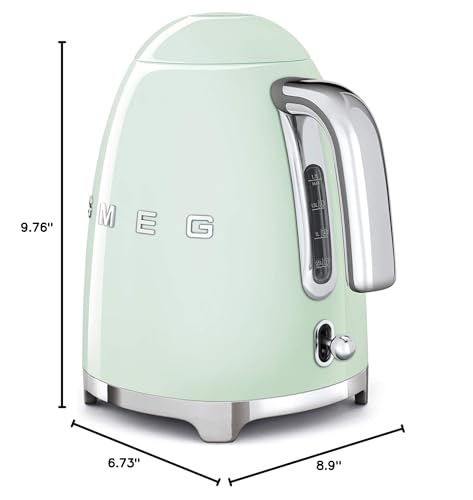 50's Retro Style Electric Water Kettle with Automatic Shutoff Pastel Green