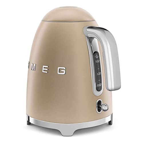 50's Retro Style Electric Water Kettle with Automatic Shutoff Matte Campagne