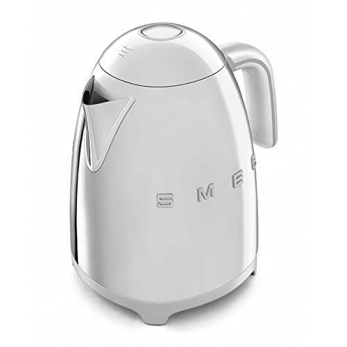 50's Retro Style Electric Water Kettle with Automatic Shutoff Polished Stainless Steel