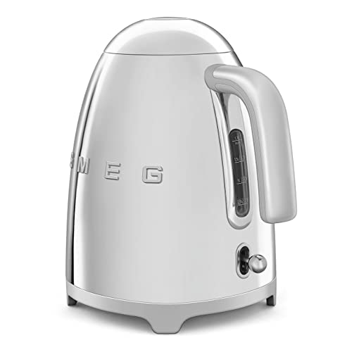 50's Retro Style Electric Water Kettle with Automatic Shutoff Polished Stainless Steel