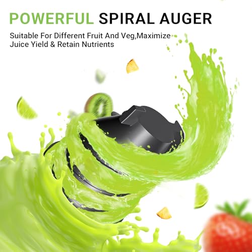 Cold Press Juicer, Juicer Machines - 5.2" Large Feed Chute for Whole Fruits & Vegetables