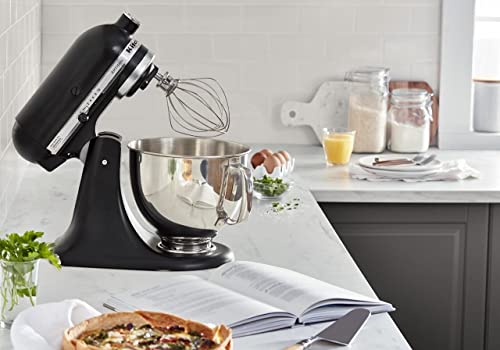 Artisan Series 5 Quart Tilt Head Stand Mixer with Pouring Shield KSM150PS, Matte Black