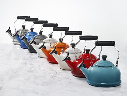 Enamel On Steel Whistling Tea Kettle, 1.7 qt., Cerise