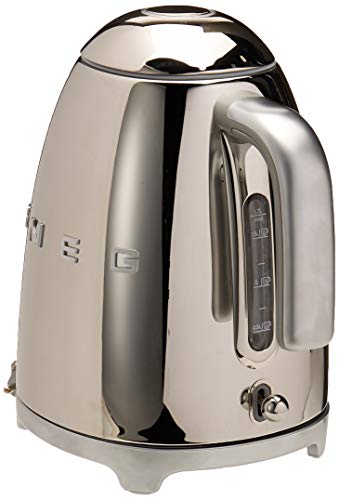 50's Retro Style Electric Water Kettle with Automatic Shutoff Polished Stainless Steel