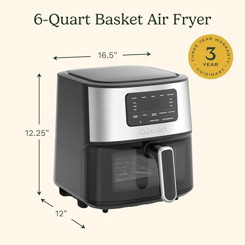 6-Qt Basket Stainless Steel Air Fryer