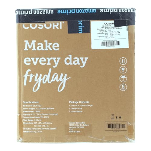 5 Qt, Max 450F for Juicy Meat, Veggies, Frozen Food, Glass Touch Panel