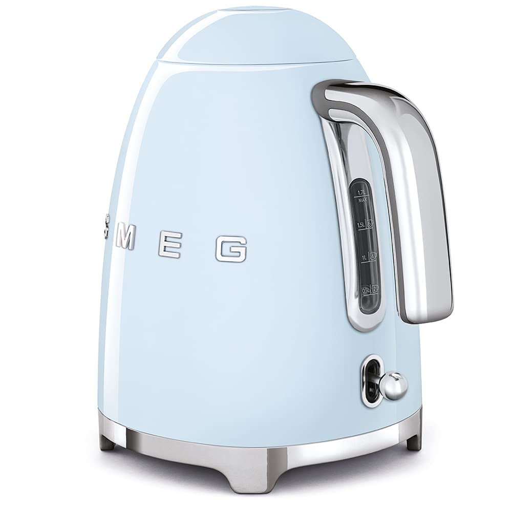 50's Retro Style Electric Water Kettle with Automatic Shutoff Pastel Blue