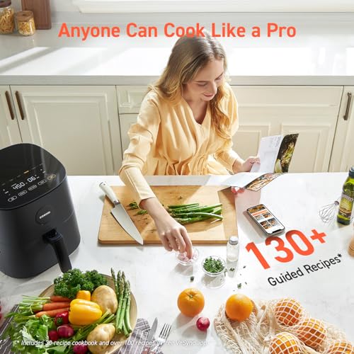 5 Qt, Max 450F for Juicy Meat, Veggies, Frozen Food, Glass Touch Panel