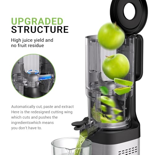 Cold Press Juicer, Juicer Machines - 5.2" Large Feed Chute for Whole Fruits & Vegetables