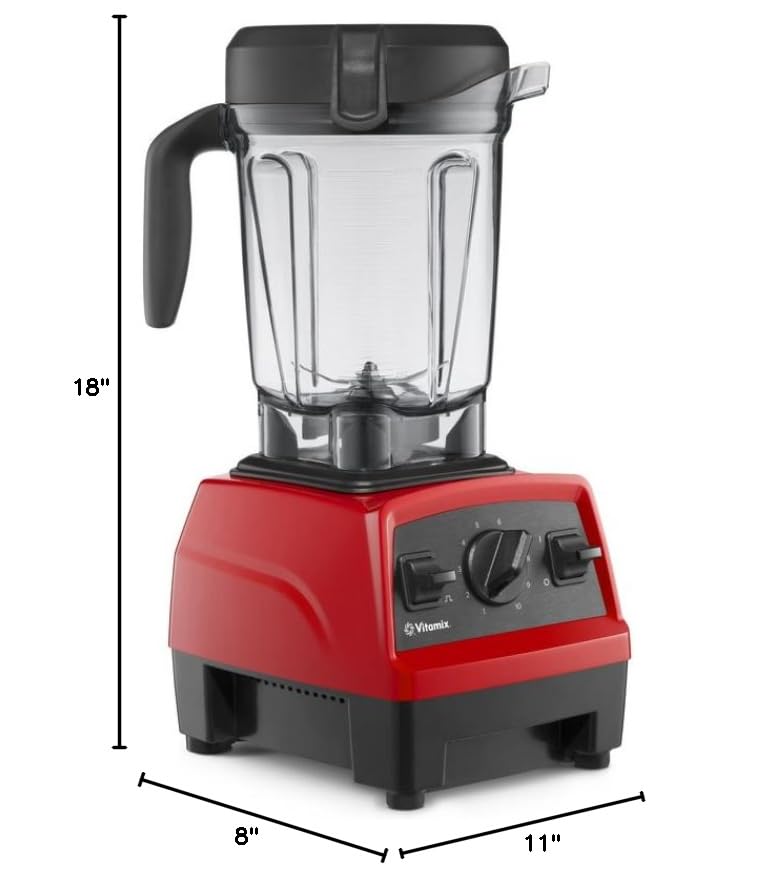 Explorian Blender, Professional-Grade, 64 oz. Low-Profile Container, Red (Renewed Premium)
