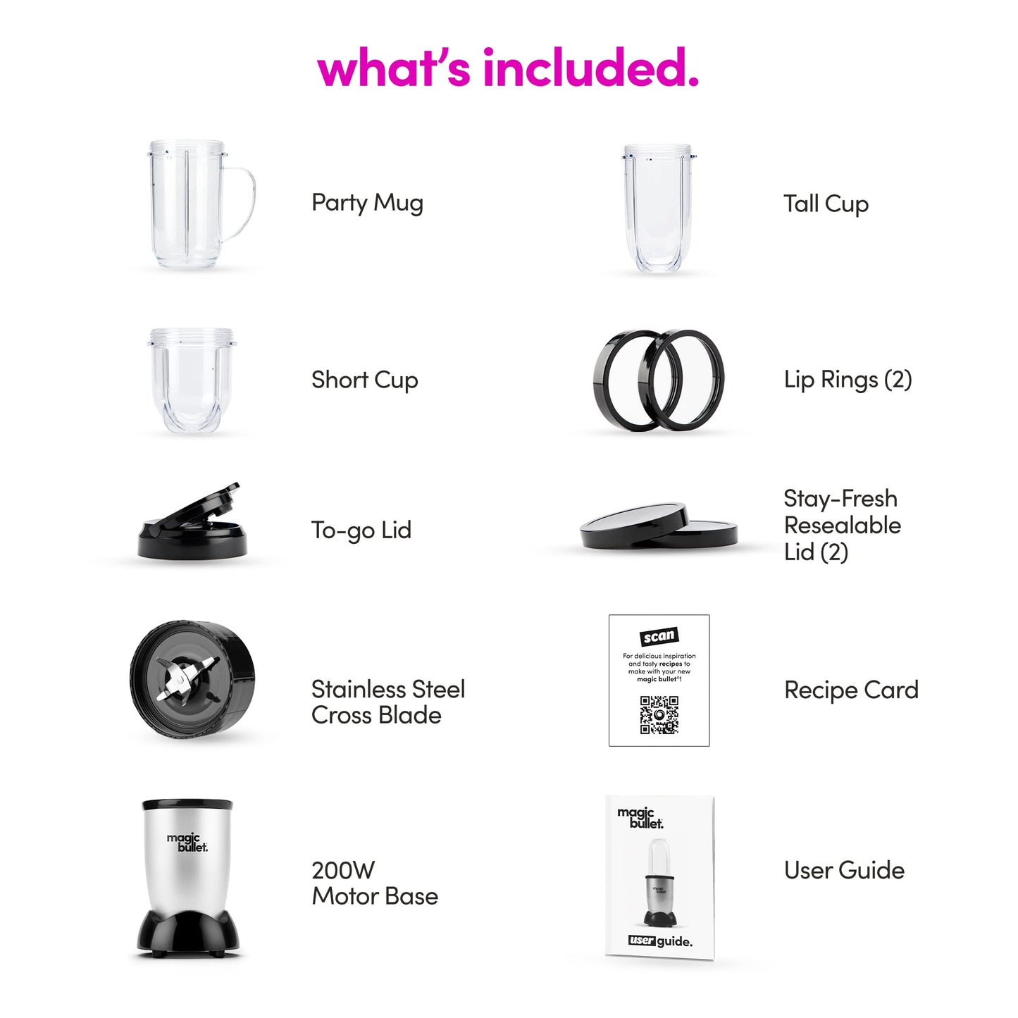 Blender, Small, Silver, 11 Piece Set