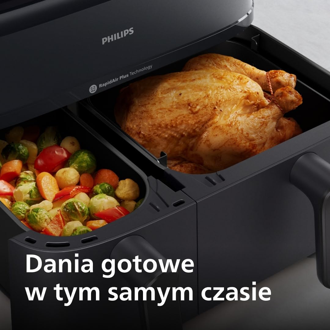 Frytkownica beztłuszczowa 5000 Serii Dual Basket z Technologią Air Steam oraz RapidAir Plus