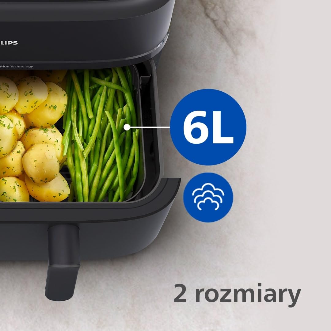 Frytkownica beztłuszczowa 5000 Serii Dual Basket z Technologią Air Steam oraz RapidAir Plus
