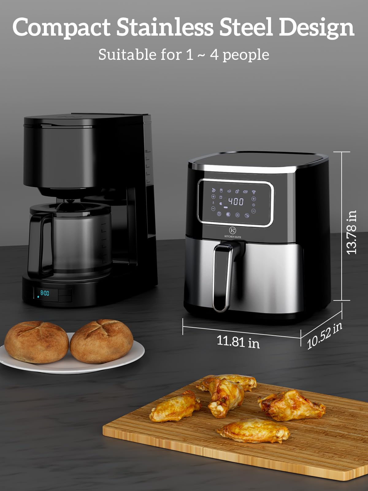 Air Fryer Oven 5.5 Qt, 6-in-1 Digital Display Compact Cooker