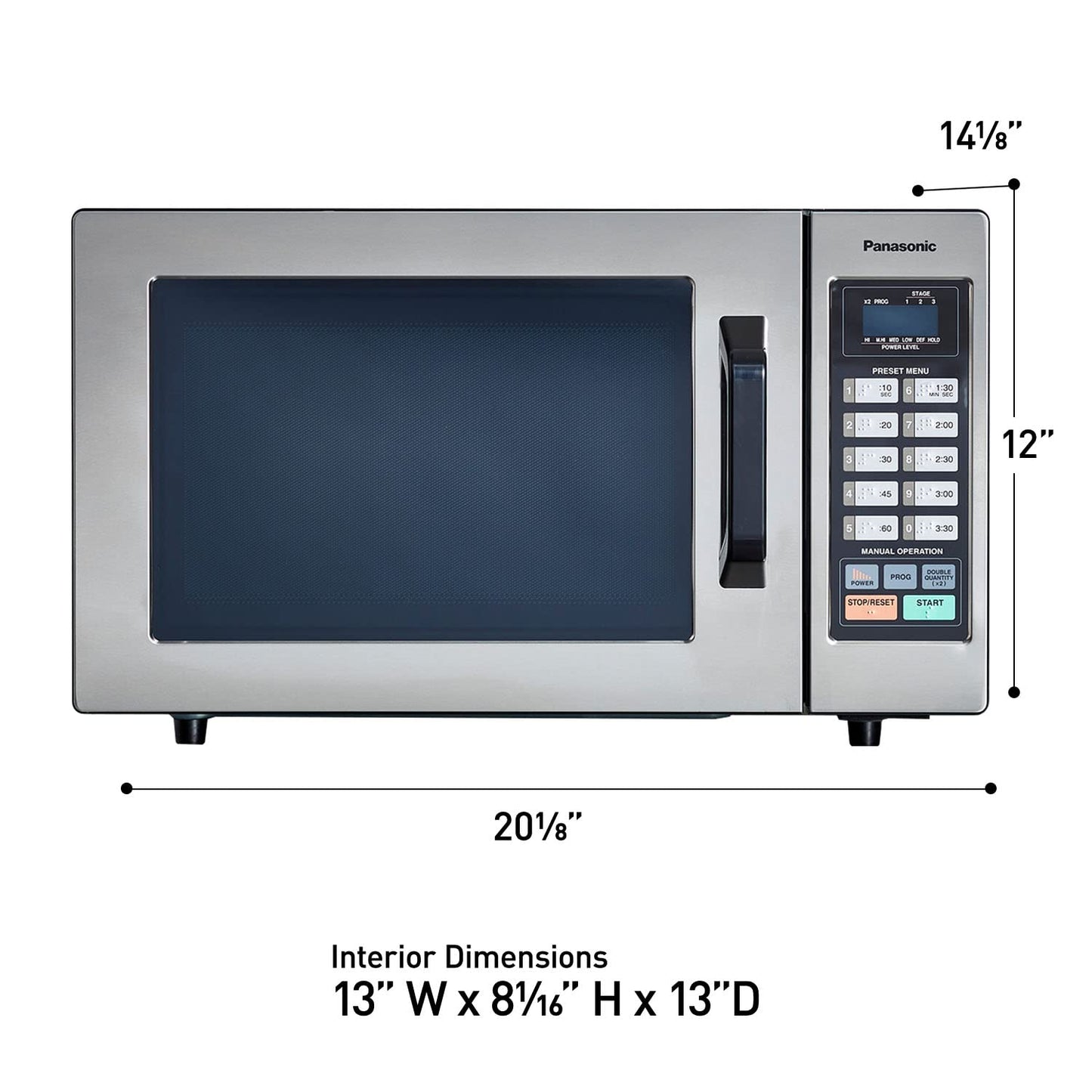 Consumer NE1054F 1000 Watt Commercial Microwave Oven With 10 Programmable Memory, Stainless