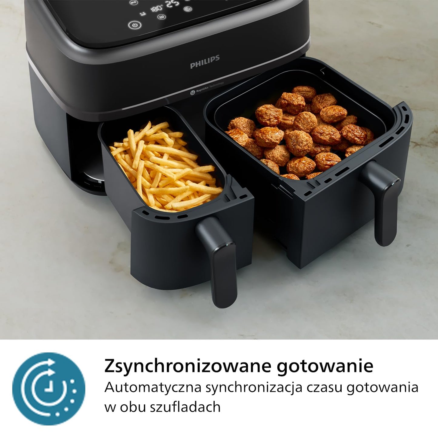 Frytkownica beztłuszczowa z podwójnym koszem serii 3000,9 litrów