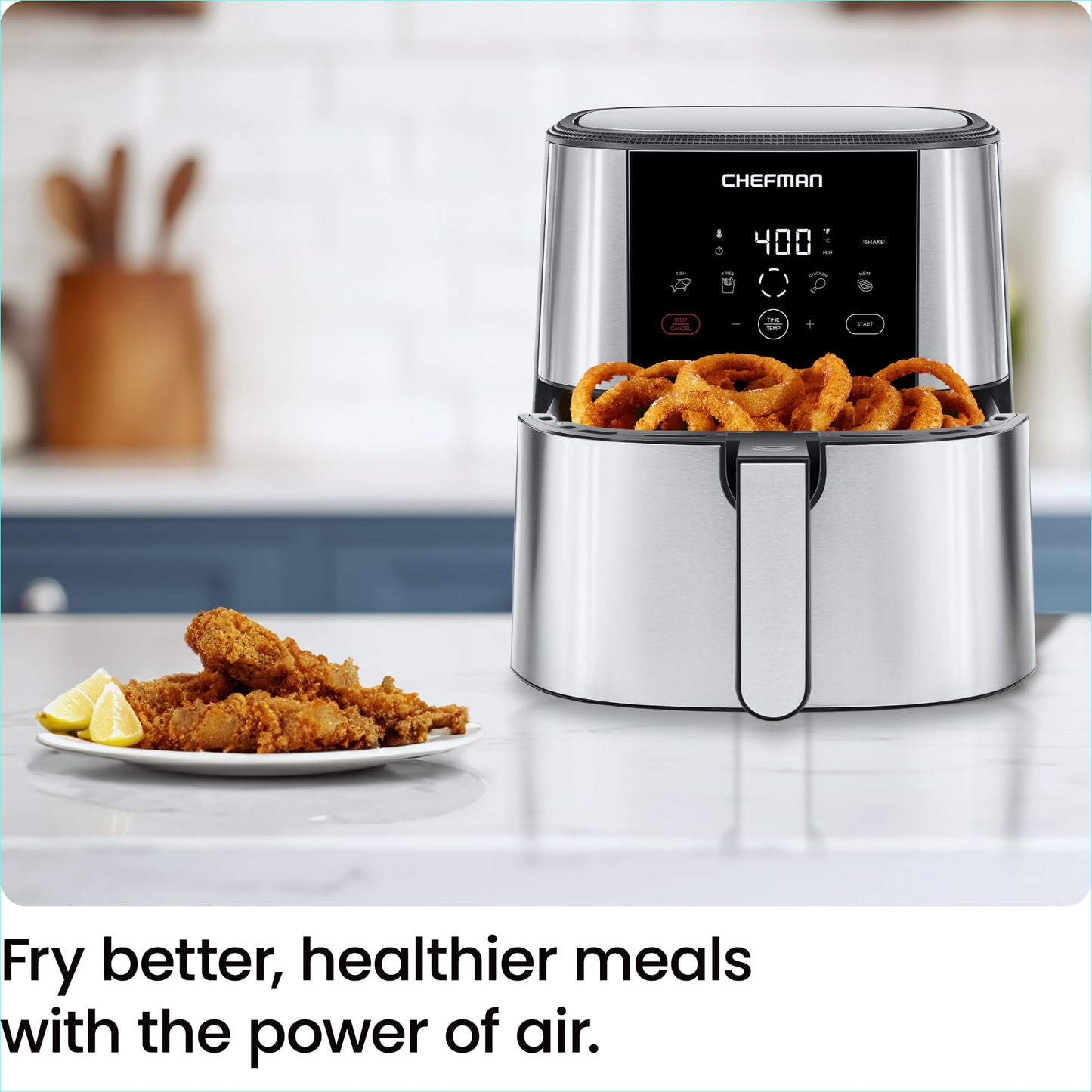 Touch Air Fryer, XL 8-Qt Family Size, One-Touch Digital Control Presets