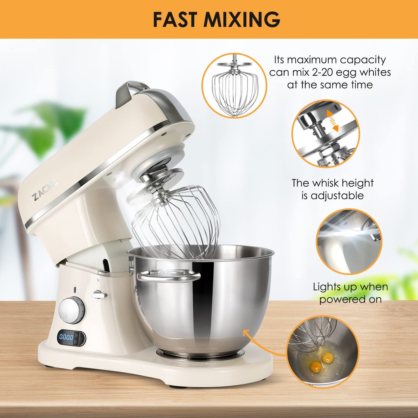 8.4QT Commercial Stand Mixer 800W with NSF Certified and Aluminum die casting