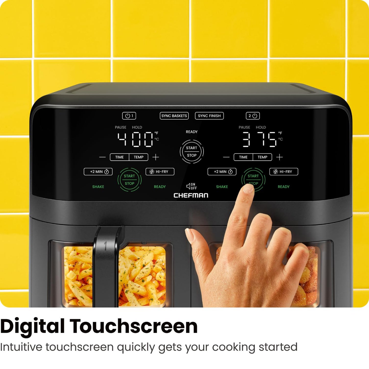 6 Quart Dual Basket Air Fryer Oven with Easy View Windows