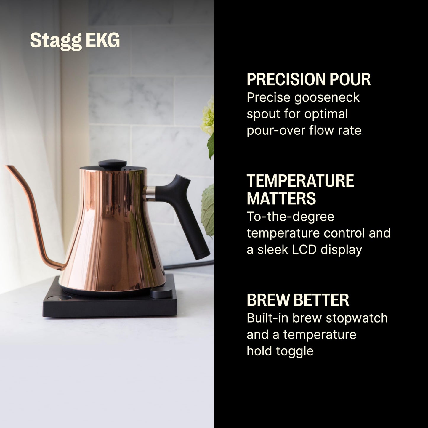 Stagg EKG Electric Gooseneck Kettle Polished Copper