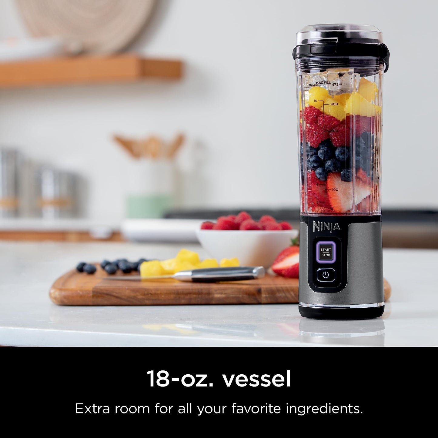 Przenośny blender, bezprzewodowy, 510.3 g, Czarny