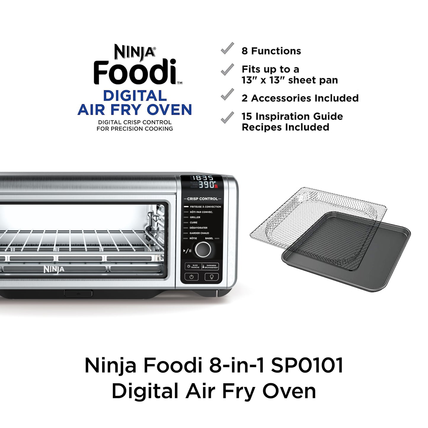 Digital Air Fry Countertop Oven with 8-in-1 Functionality
