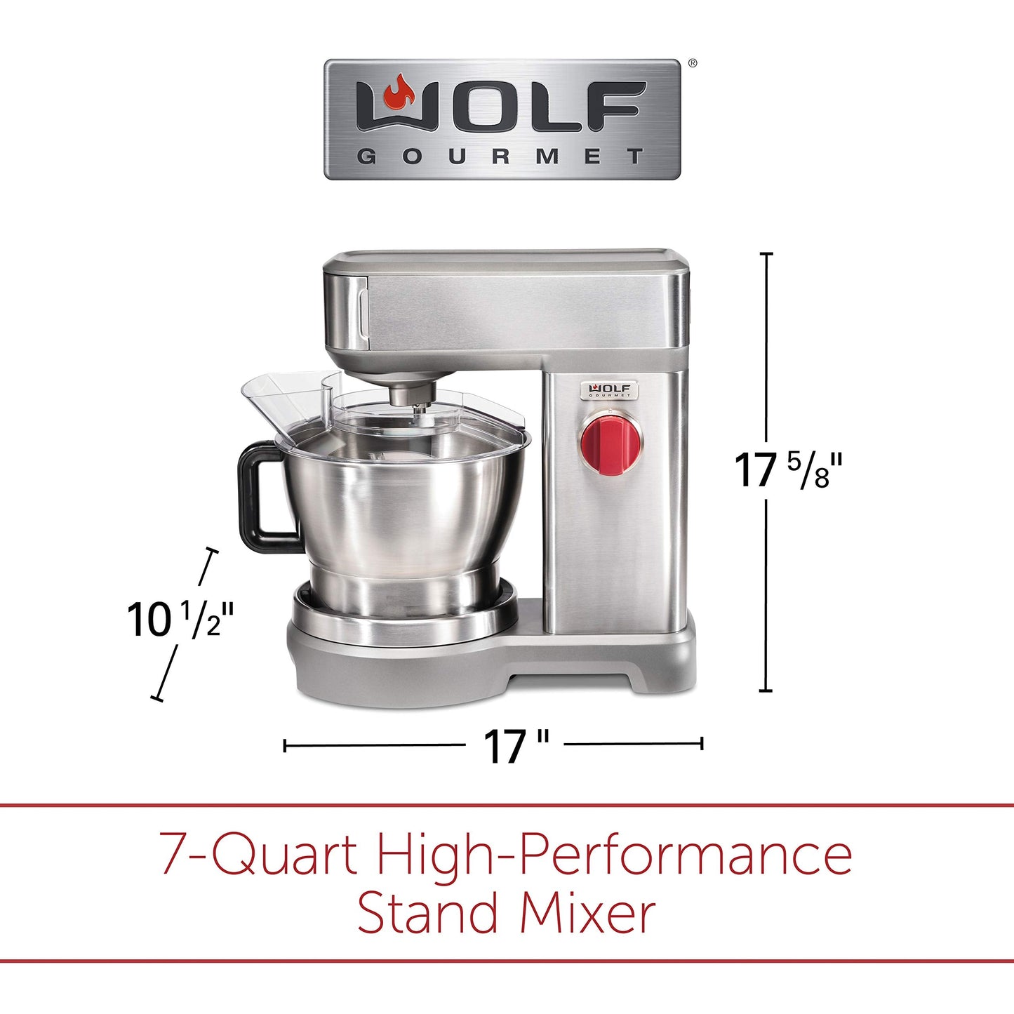High-Performance Stand Mixer, 7 qrt, with Flat Beater, Dough Hook and Whisk