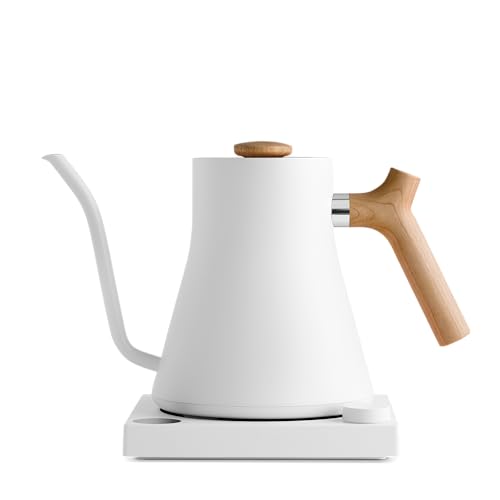 Stagg EKG Electric Gooseneck Kettle Matte White with Maple Handle
