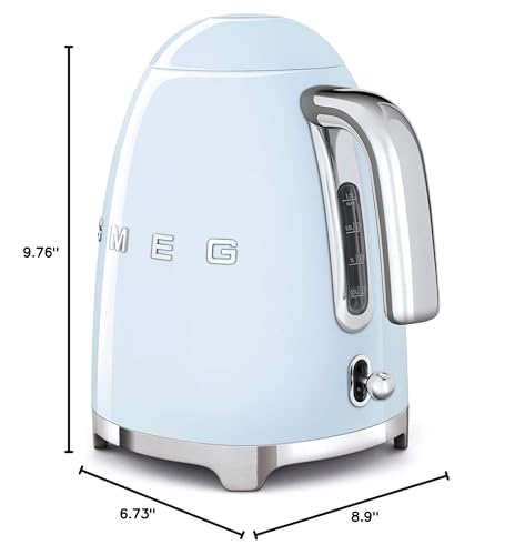 50's Retro Style Electric Water Kettle with Automatic Shutoff Pastel Blue