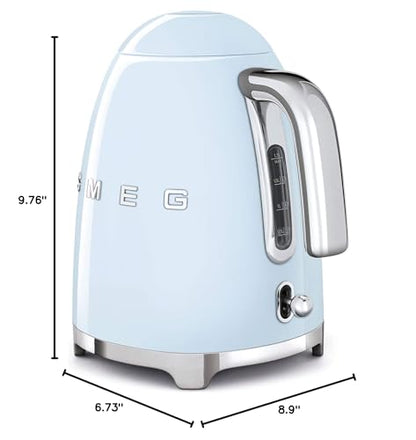 50's Retro Style Electric Water Kettle with Automatic Shutoff Pastel Blue