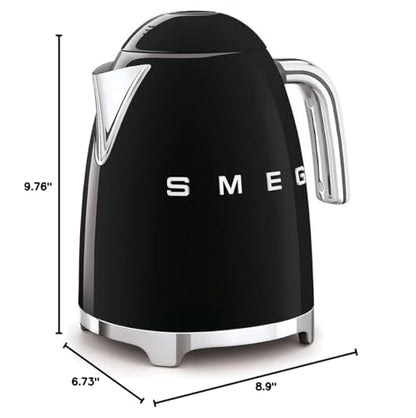 50's Retro Style Electric Water Kettle with Automatic Shutoff Black