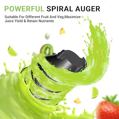 Cold Press Juicer, Juicer Machines - 5.2" Large Feed Chute for Whole Fruits & Vegetables