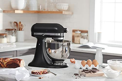 Artisan Series 5 Quart Tilt Head Stand Mixer with Pouring Shield KSM150PS, Matte Black