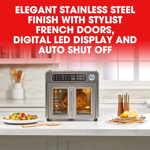 26 QT Extra Large Air Fryer, Convection Toaster Oven with French Doors