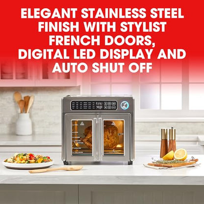 26 QT Extra Large Air Fryer, Convection Toaster Oven with French Doors