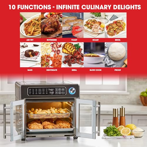 26 QT Extra Large Air Fryer, Convection Toaster Oven with French Doors