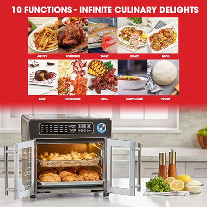 26 QT Extra Large Air Fryer, Convection Toaster Oven with French Doors
