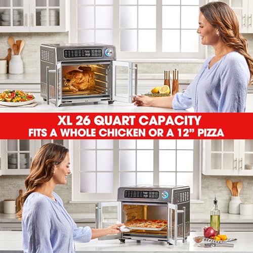 26 QT Extra Large Air Fryer, Convection Toaster Oven with French Doors