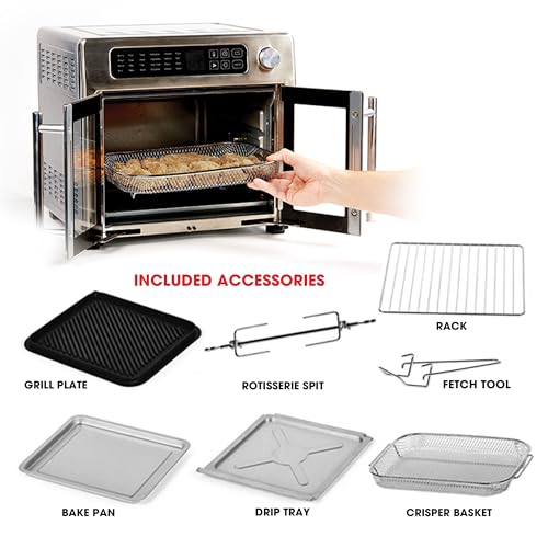 26 QT Extra Large Air Fryer, Convection Toaster Oven with French Doors