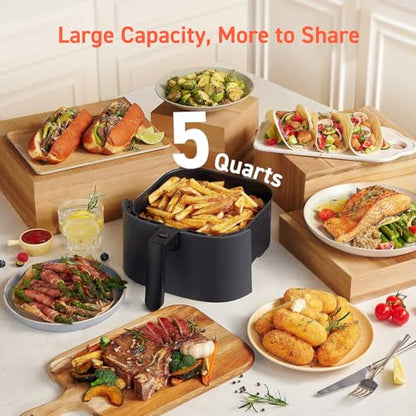 5 Qt, Max 450F for Juicy Meat, Veggies, Frozen Food, Glass Touch Panel