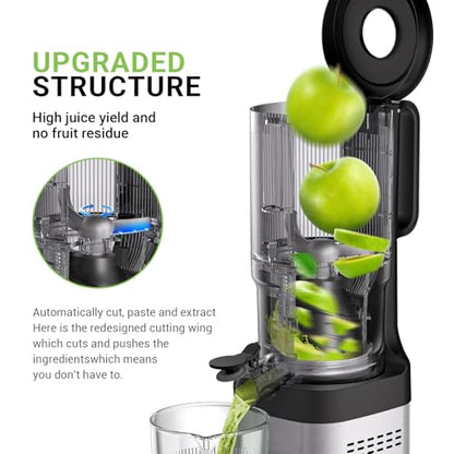 Cold Press Juicer, Juicer Machines - 5.2" Large Feed Chute for Whole Fruits & Vegetables