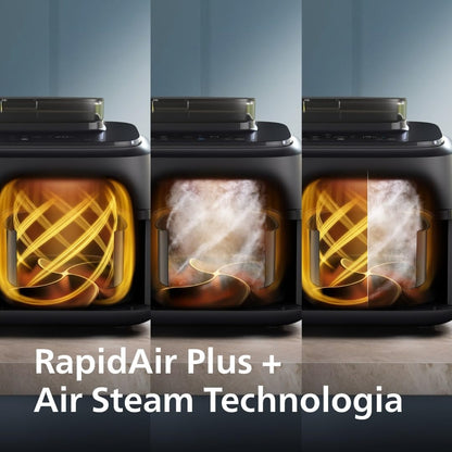 Frytkownica beztłuszczowa 5000 Serii Dual Basket z Technologią Air Steam oraz RapidAir Plus