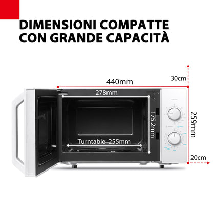 standardowe kuchenki mikrofalowe, 20 l, 800 W, MW2-MM20P(WH)
