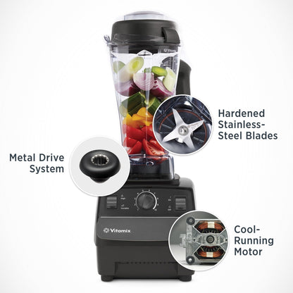 5200 Blender, Professional-Grade, Container, Self-Cleaning 64 oz, Black/Grey