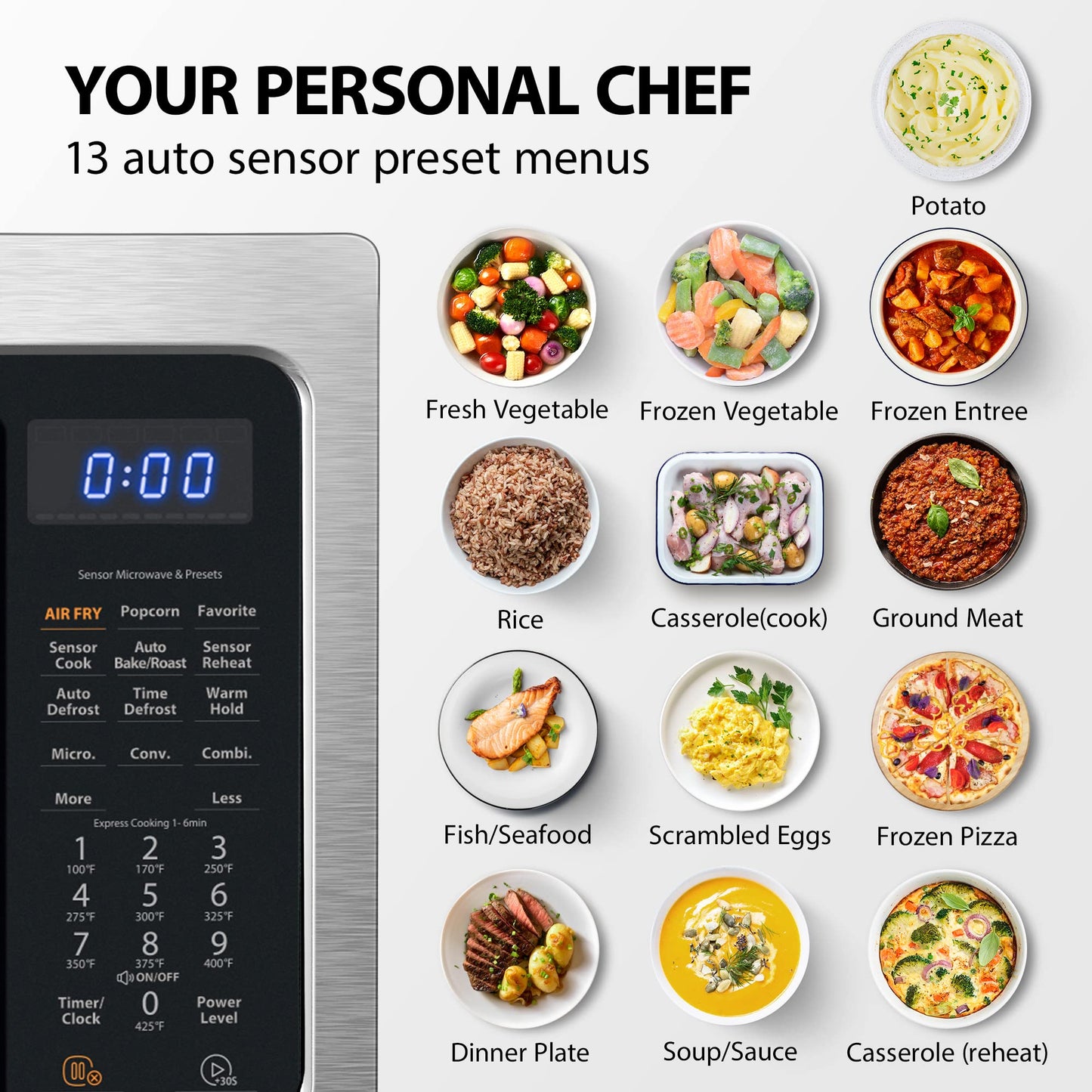 4-in-1 ML-EC42P(SS) Countertop Microwave Oven, Smart Sensor