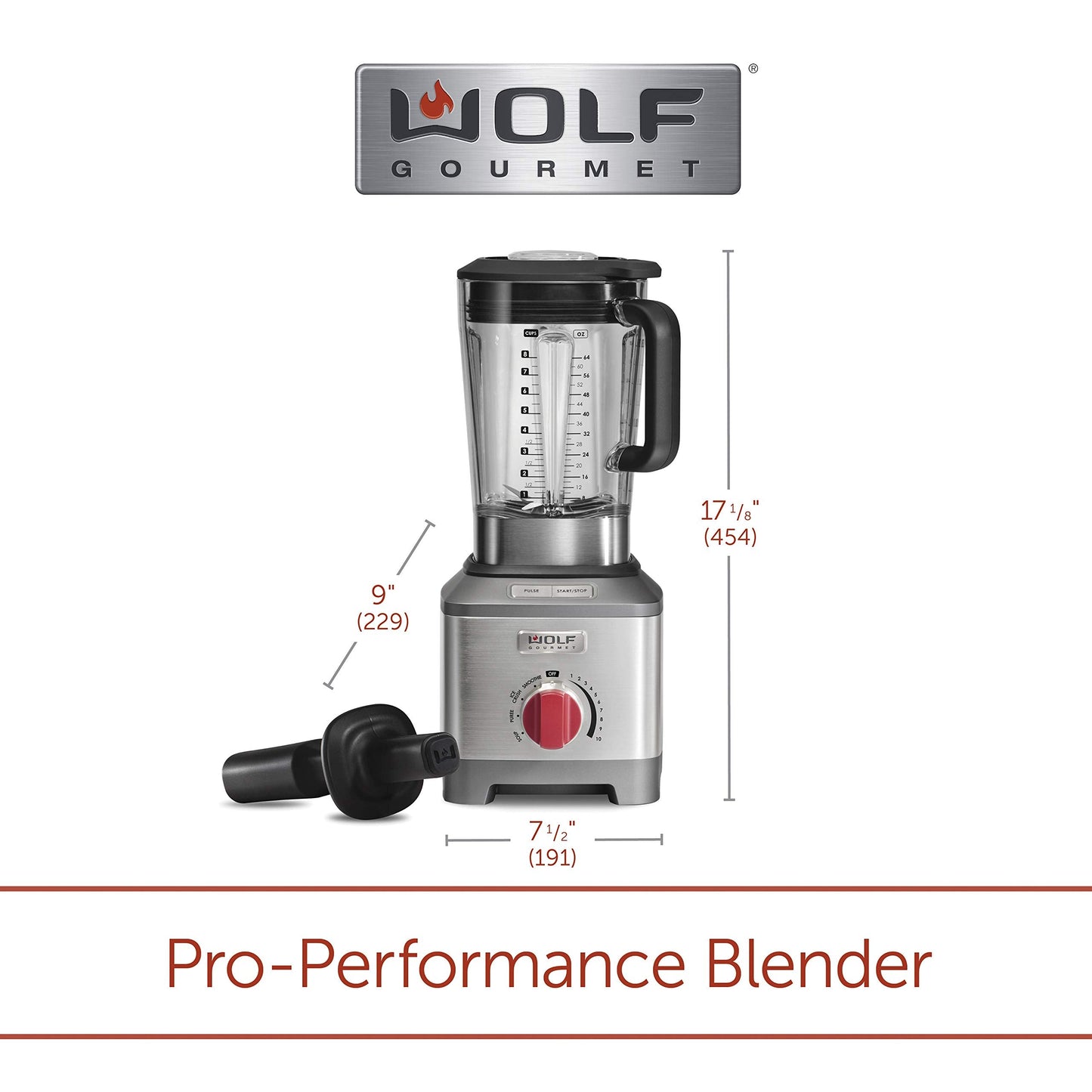 Performance Blender, 64 oz Jar, 4 program settings, 12.5 AMPS, Blends Food