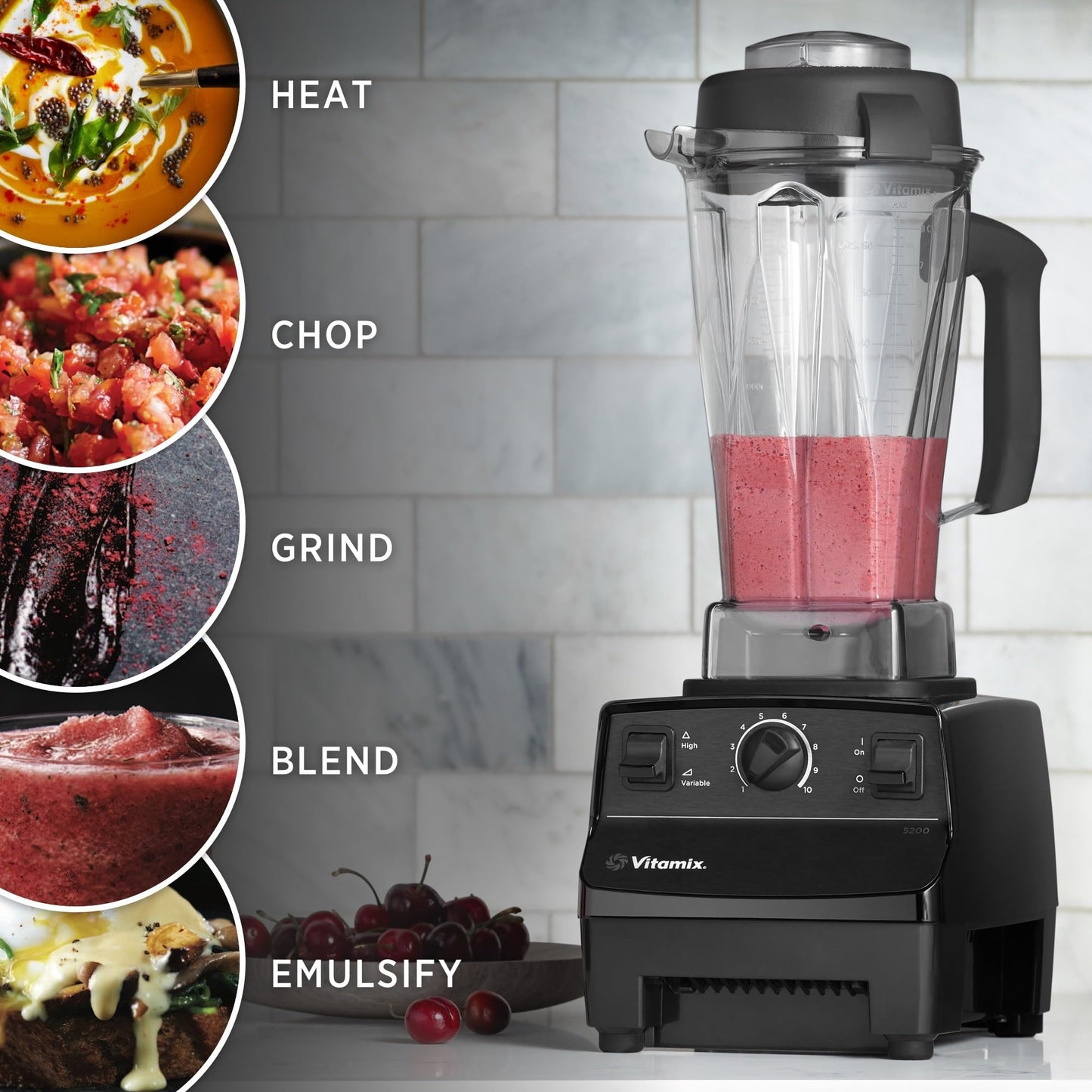5200 Blender, Professional-Grade, Container, Self-Cleaning 64 oz, Black/Grey